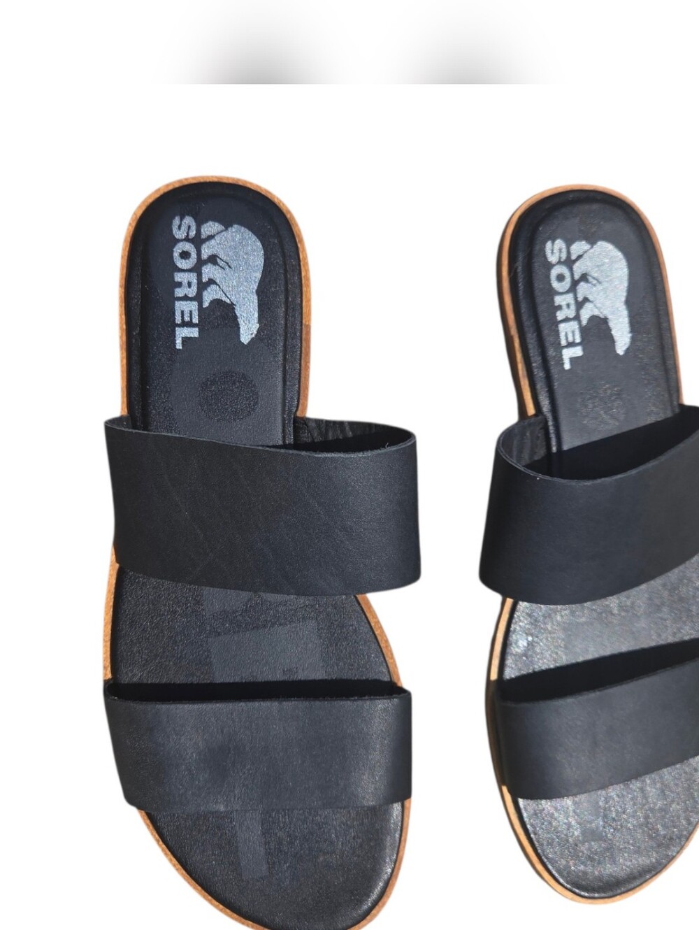 Sorel - Women's Ella II Leather Strappy Flat Slide Sandals - Picture 3 of 6